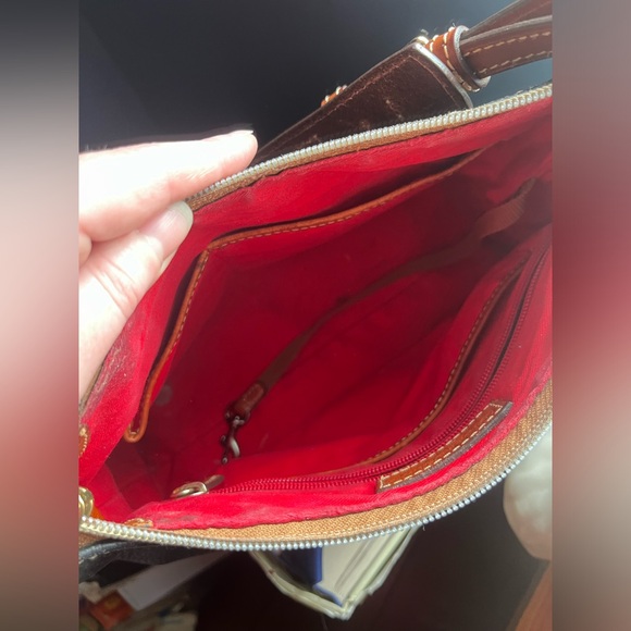 Vintage Y2K Dooney & Bourke Black Leather Hobo Handbag 2000s - Picture 9 of 15